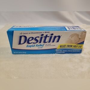 Desitin Rapid Relief Diaper Rash Cream w/ 13% Zinc Oxide 4.8 Ounce Tube.
